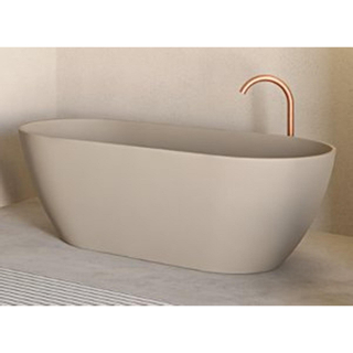 Riho Bilbao Baignoire îlot - 170x80cm - solid surface - Pebble Grey (Beige)