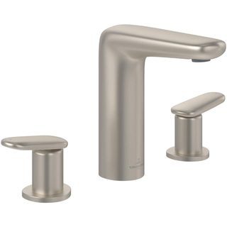 Villeroy & Boch Antao Ensemble de robinet à 3 trous - avec bonde clic clac - Nickel brossé mat (inox)