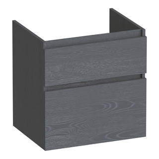 BRAUER Delight wastafelonderkast - 60x46x60cm - 2 softclose lades - greeploos - 1 sifon uitsparing - Timber Grey