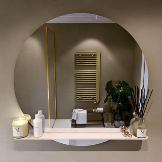 Mondiaz SPOT Miroir de salle de bain - rond 100cm - plan de miroir - couleur Rosee