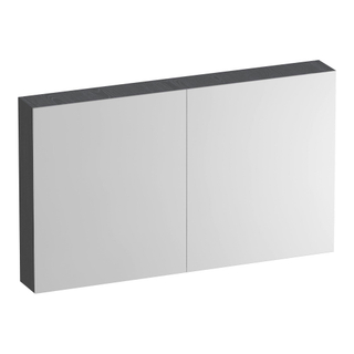 BRAUER Impress Deluxe armoire de toilette - 120x70x15cm - éclairage interne et externe - 2 portes miroir double face - Gris Bois