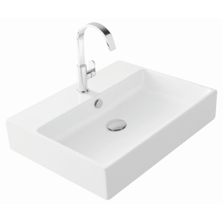 Lavabo Thebalux quadro 60cm céramique 1x cuve 1x trou de robinet