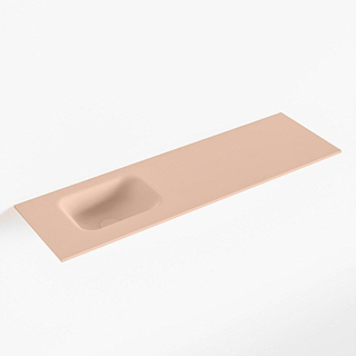 Mondiaz LEX Fontein - 100x30x0.9cm - wasbak Links - zonder kraangaten - voor toiletmeubel - Solid surface - Rosee