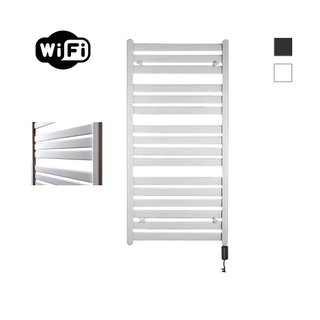 Sanicare HVW - Moda Radiateur électrique - 120x60cm - 876W - wifi - thermostat - noir - en bas à droite - blanc mat