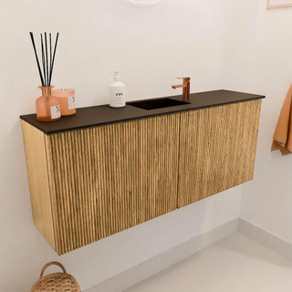 Mondiaz JOYA 100cm toiletmeubel - kleur Oak - Wastafel FAYE positie Midden 1 kraangat kleur Urban.