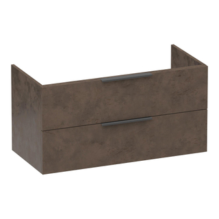 BRAUER Elevate wastafelonderkast 100 excl. opleggrepen 2 softclose lades en 1 sifon uitsparing - Erosion