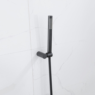 FortiFura Calvi Handdoucheset - 22.5cm - staaf - met houder - anti-twist slang - 150cm - Zwart