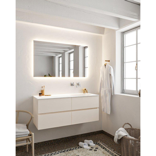 Mondiaz VICA ensemble de meuble de salle de bain - 120cm - meuble sous-vasque lin - 4 tiroirs - lavabo lune droite - sans trou de robinet version XL 60cm de haut