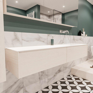 ENSEMBLE DE MEUBLE MONDIAZ LUSH - 180 cm - 2 tiroirs - lavabo cloud - lavabo à droite - 0 trous de robinet - sous-couche