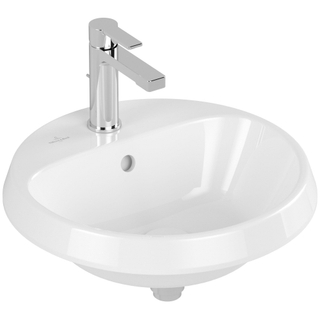 Villeroy & boch architectura lavabo à encastrer 45x45x17cm rond 1 trou pour robinet sans trou de trop-plein céramique blanche alpin brillant