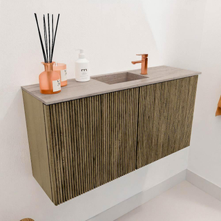 Mondiaz JOYA-DLUX 80cm meuble de salle de bains - couleur Dusk - Vasque FAYE position Milieu 1 trou de robinet couleur Saba.