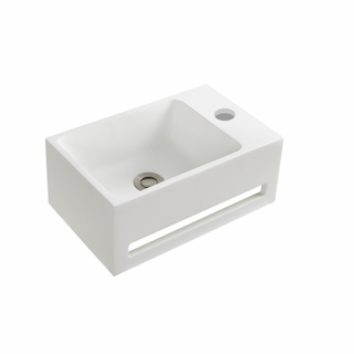 Allibert Banio fontein 38x17.5cm Polybeton Wit - hoekje beschadigd-OUTLET UDEN