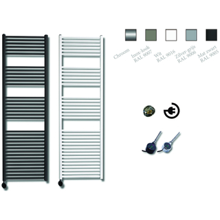 Sanicare radiateur électrique design 172 x 45 cm 920 watts thermostat chrome en bas à gauche look inox