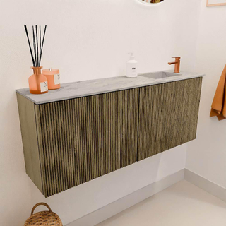 Mondiaz JOYA-DLUX 100cm toiletmeubel - kleur Dusk - Wastafel FAYE positie Rechts 1 kraangat kleur Glace.