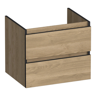 BRAUER Joy Edge wastafelonderkast 60 2 softclose lades - greeploos - 1 sifon uitsparing - Sunlit