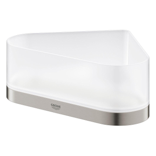 GROHE Selection Douchetray - 17x17x20x8.5cm - hoekmodel - wandmontage - supersteel/mat glas