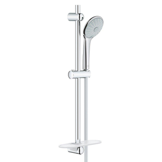 GROHE Euphoria 110 Massage Ensemble de douche glissante - 60cm - douchette ronde - 3 types de jet - flexible de douche lisse - avec porte-savon - chrome