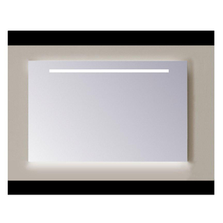 Sanicare Q-mirrors spiegel zonder omlijsting / PP geslepen 100 cm horizontale strook + Ambi licht onder warm white leds