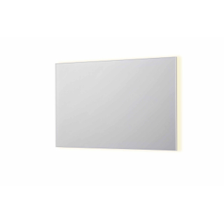 INK SP32 miroir - 120x4x80cm rectangulaire dans cadre en acier incl LED indirecte - chauffage - changement de couleur - dimmable et interrupteur - blanc mat