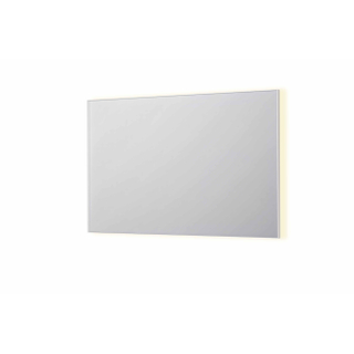 INK SP32 spiegel - 120x4x80cm rechthoek in stalen kader incl indir LED - verwarming - color changing - dimbaar en schakelaar - mat wit