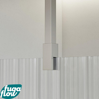 FugaFlow Eccelente Vetro inloopdouche badkamer - 110x200cm - ribbelglas - plafondarm - geborsteld RVS