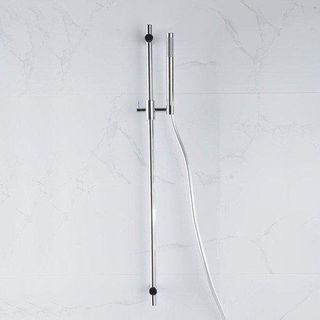 FortiFura Calvi Ensemble de douche avec barre curseur - douchette stylo - flexible lisse - Chrome