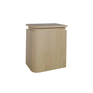Epoch Meuble de toilette - 36x35x41cm - arrondi gauche - angle droit - 1 porte - plan de toilette - sans trou de robinet - Blanc