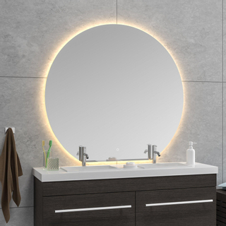 Wiesbaden Tramonto Miroir led salle de bain - 120x112cm - intensité réglable - chauffe miroir