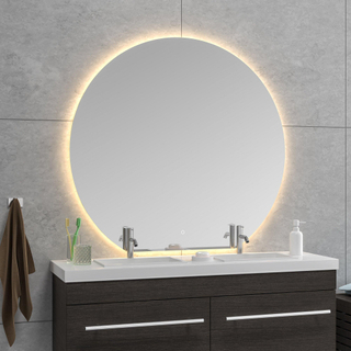 Wiesbaden Tramonto miroir rond avec LED, dimmable et chauffage miroir 120 x 112 x 0,3 cm