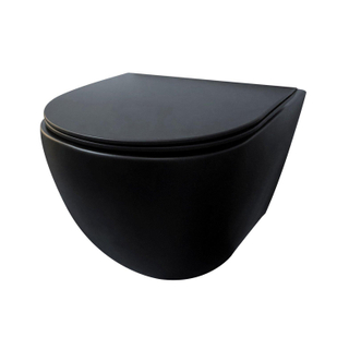 Best Design Morrano Compact Rimfree WC suspendu 49cm avec abattant frein de chute noir mat