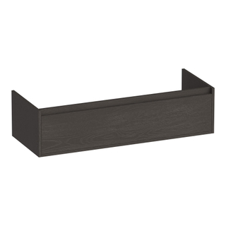 BRAUER Hope wastafelonderkast - 119x30x45.5cm - 1 softclose lade greeploos - 1 sifon uitsparing - Timber Anthracite
