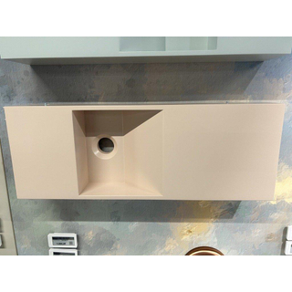 Mondiaz TYNE 60cm fontein solid surface kleur ROSEE. Positie wastafel links SHOWROOMMODEL