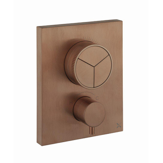 Robinet de douche Crosswater Crossbox - thermostatique - adapté pour 3 fonctions - push - bronze brossé