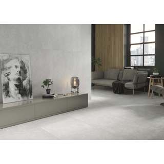 Stn ceramica flax carreau de sol et de mur 59.5x120cm 10mm rectifié gris clair