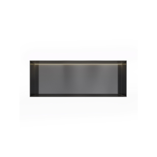 Hotbath &MORE Inbouwbox of inbouwnis - 30x80x10 - frameless + LED - Geborsteld zwart PVD