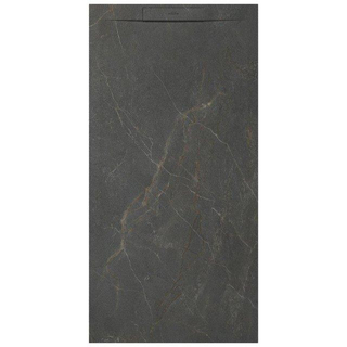 Zenon Essenza West Douchebak - 100x100cm - antislip - antibacterieel - mineraalmarmer - rechthoek - Mountain marmer (antraciet)