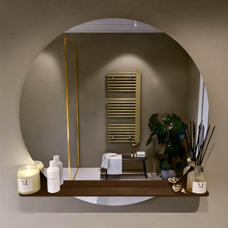 Miroir de salle de bain Mondiaz SPOT - rond 100cm - plan de miroir - couleur Rouille