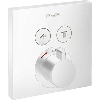 Hansgrohe ShowerSelect Ensemble de finition pour robinet encastré thermostatique pour 2 fonctions de douche avec robinet start/stop mat blanc