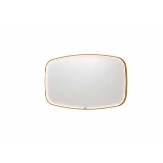 INK SP31 spiegel - 140x4x80cm contour in stalen kader incl dir LED - verwarming - color changing - dimbaar en schakelaar - geborsteld mat goud