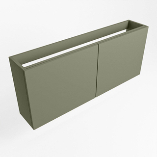 Mondiaz FOWY Meuble sous lave-mains - 90x22x50cm - 2 portes - push to open - softclose - Army