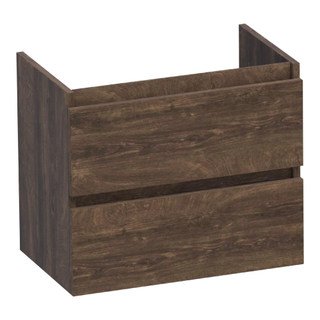 BRAUER Joy wastafelonderkast ondiep - 60x39x50cm - 2 softclose lades - greeploos - 1 sifon uitsparing - Grove