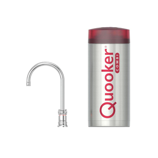 Quooker Classic Nordic Round kokendwaterkraan - draaibare uitloop - Combi reservoir - Warm / kokend water - Chroom