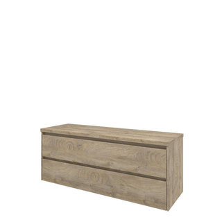 Proline top ensemble meuble 140x46x55.2cm meuble symétrique chêne brut et plaque de recouvrement chêne brut