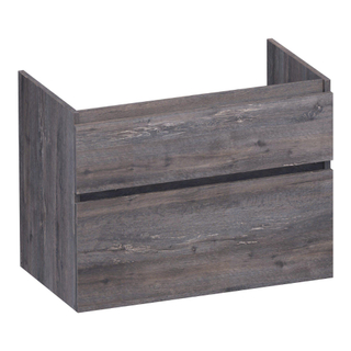 BRAUER Delight wastafelonderkast - 80x46x60cm - 2 softclose lades - greeploos - 1 sifon uitsparing - Driftwood