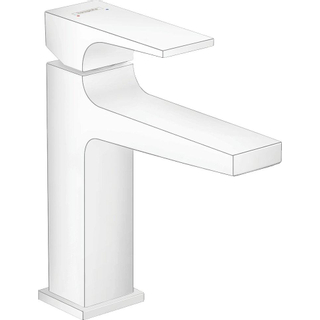 Hansgrohe Metropol 110 wastafelkraan - 18.4cm hoog - push open waste - voorsprong 13.5cm - mat wit