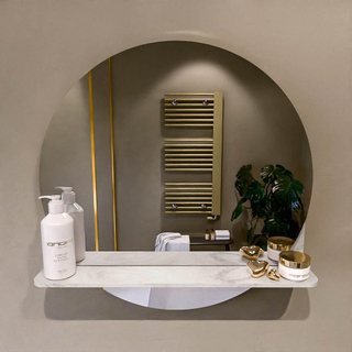 Miroir de salle de bain Mondiaz SPOT - rond 60cm - plan de miroir - couleur Ostra