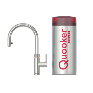 Quooker BE flex kokendwaterkraan - draaibare & uittrekbare uitloop - Combi+ reservoir - Warm / kokend water - RVS