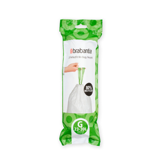 Brabantia PerfectFit Afvalzakken - trekbandsluiting - recycled - code G - 23-30L - 20 stuks