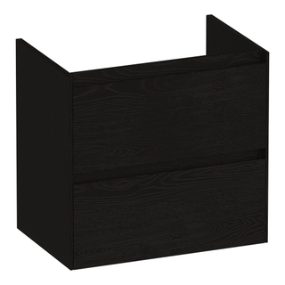 BRAUER Inspire wastafelonderkast ondiep 60 2 softclose lades - greeploos - 1 sifon uitsparing - Timber Black