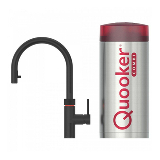 Quooker flex kokendwaterkraan - draaibare & uittrekbare uitloop - Combi+ reservoir - Warm / kokend water - Zwart